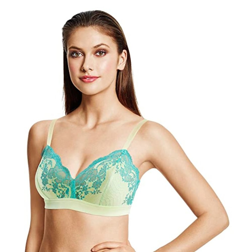 Wacoal Lace Affair Wire Free Bra, Blue and Mint, 36A/B
